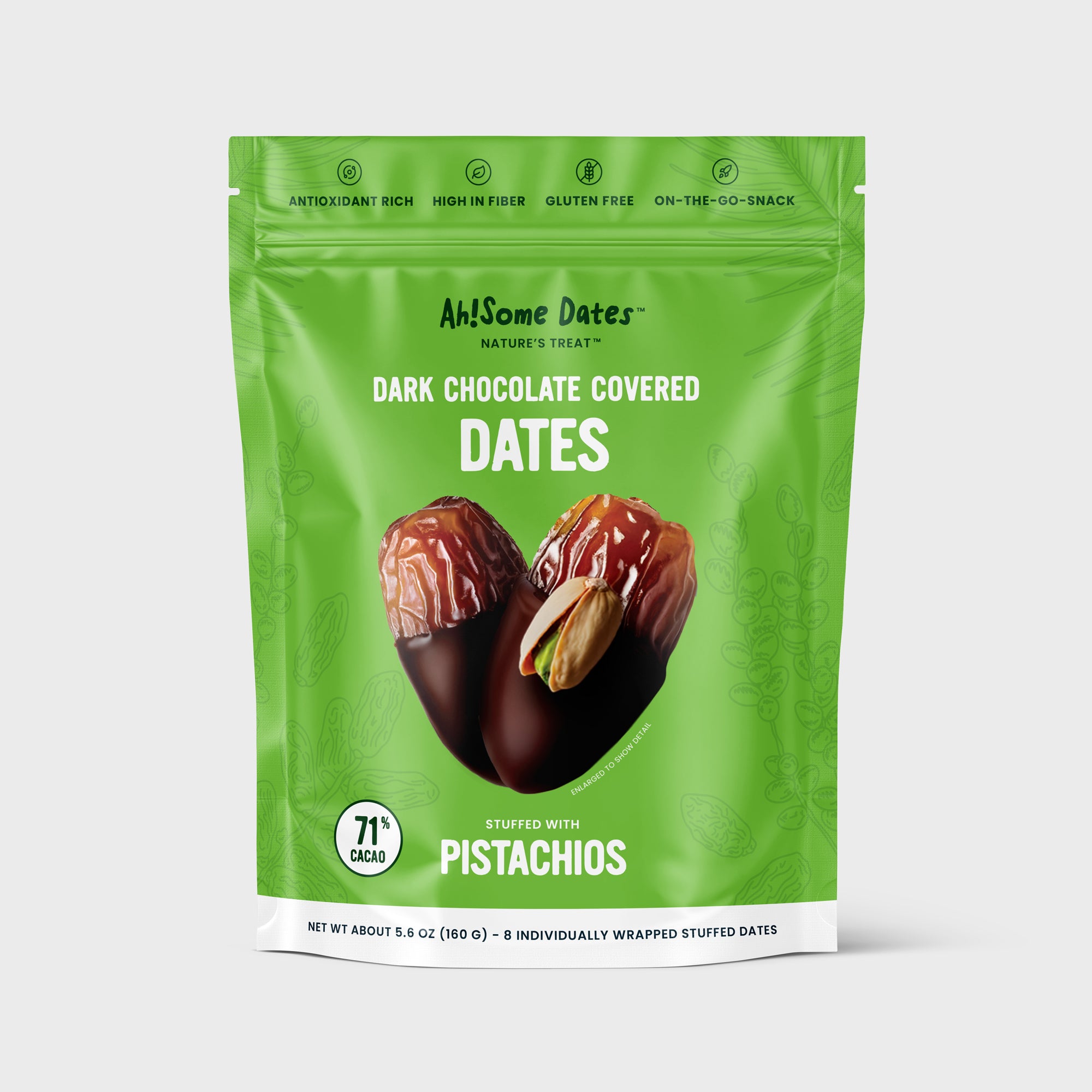 Dark Chocolate Covered Dates filled with Pistachio