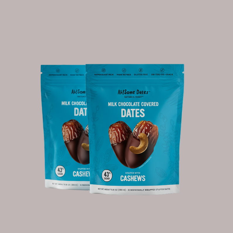 Milk Chocolate Covered Dates filled with Cashews 2 -pack