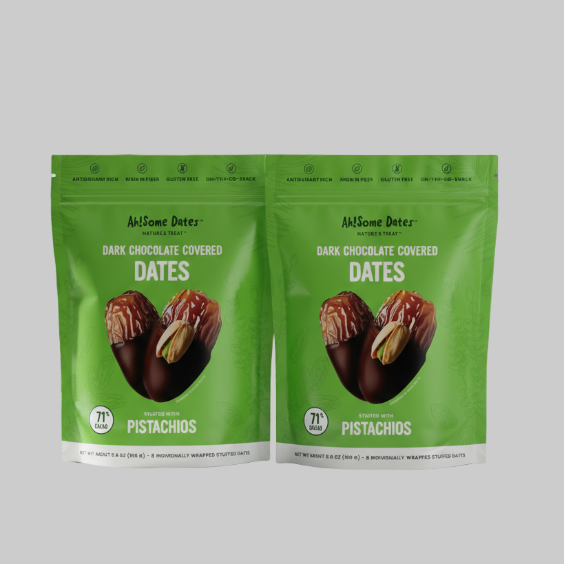 Dark Chocolate Covered Dates filled with pistachios 2- Pack